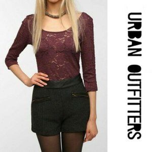 Pins & Needles purple lace scoop neck 3/4 sleeve top